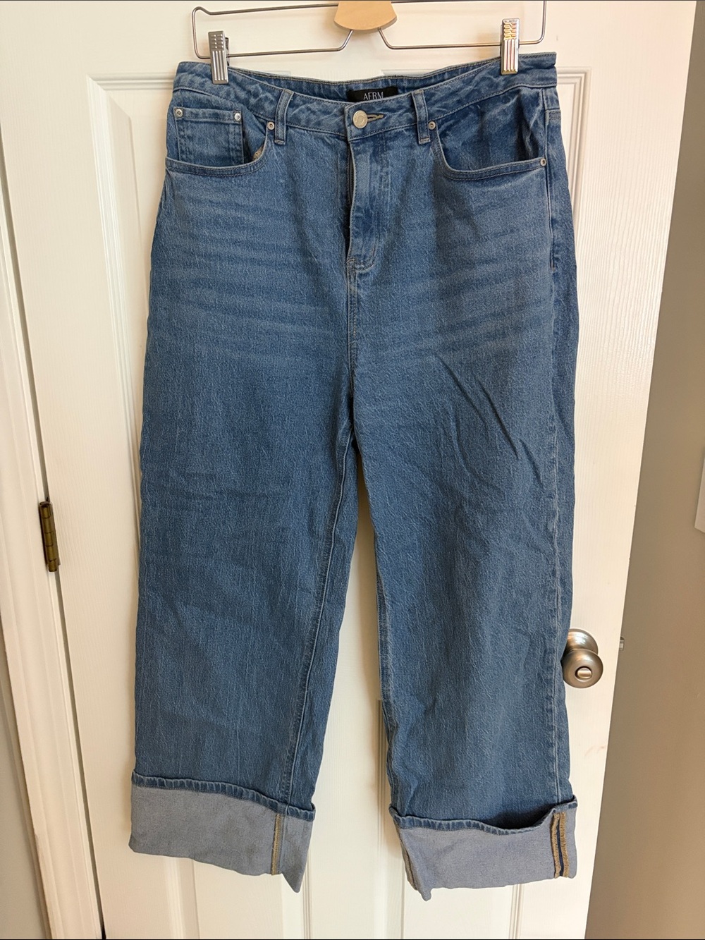 AFRM Blue High-Rise Boyfriend Jeans